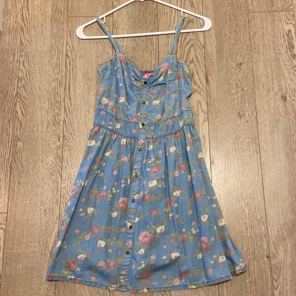 Tinseltown Blue Spaghetti Strap Sundress Mini